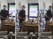 A man is alleged to have shoved an iPad down his pants at the Computer Medic store on Monday, April 29, 2024. Pictures from CCTV footage