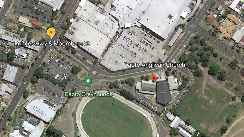 The crash occurred on Moombara Street, near Dapto Anglican Church. Picture by Google Earth