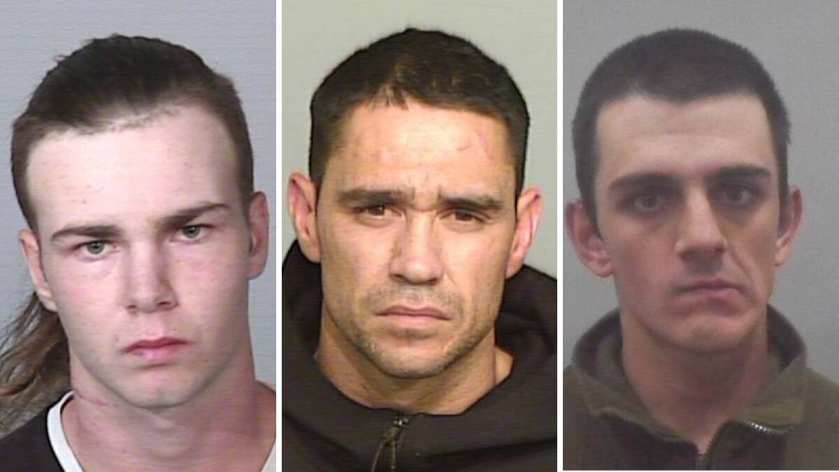 Kalan McPhee, Daniel Kakahi and Dean Bojkovic are wanted by police. Pictures by Lake Illawarra Police District 