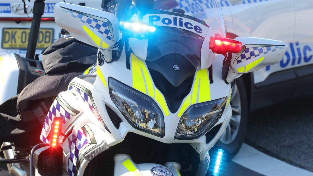 NSW Police motorbike and cars. Picture by Robert Peet