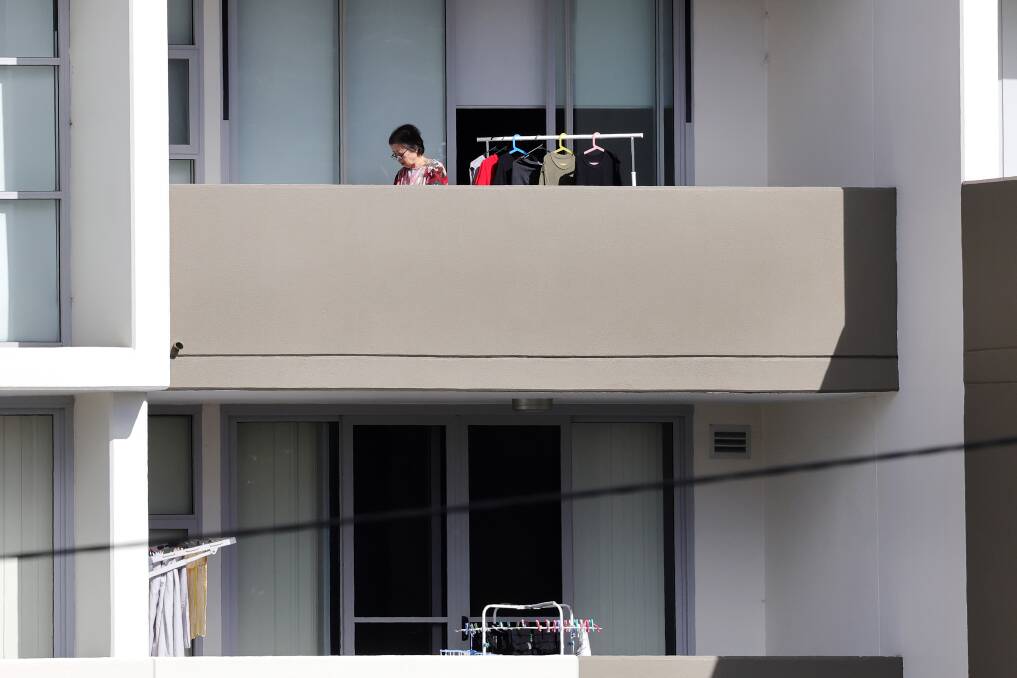 Washing on balconies in Wollongong on Monday, May 13, 2024. Picture by Sylvia Liber