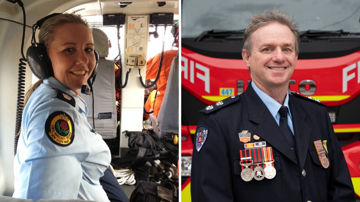 SES volunteer Terrie-Ann Hurt and Fire and Rescue NSW Corrimal Captain Paul Dorin. Pictures supplied