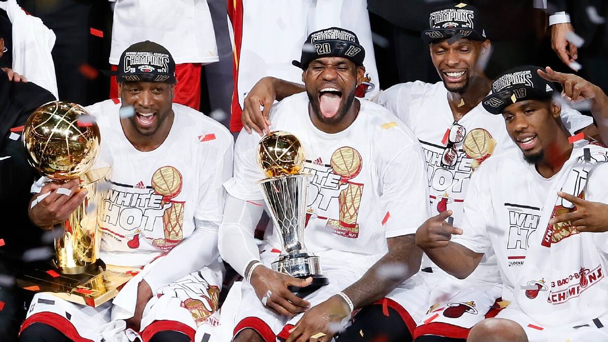LeBron James starred with 37 points as Miami Heat won their second consecutive NBA championship after defeating San Antonio Spurs 95-88 in game seven of the NBA finals. Photo: Getty Images.
