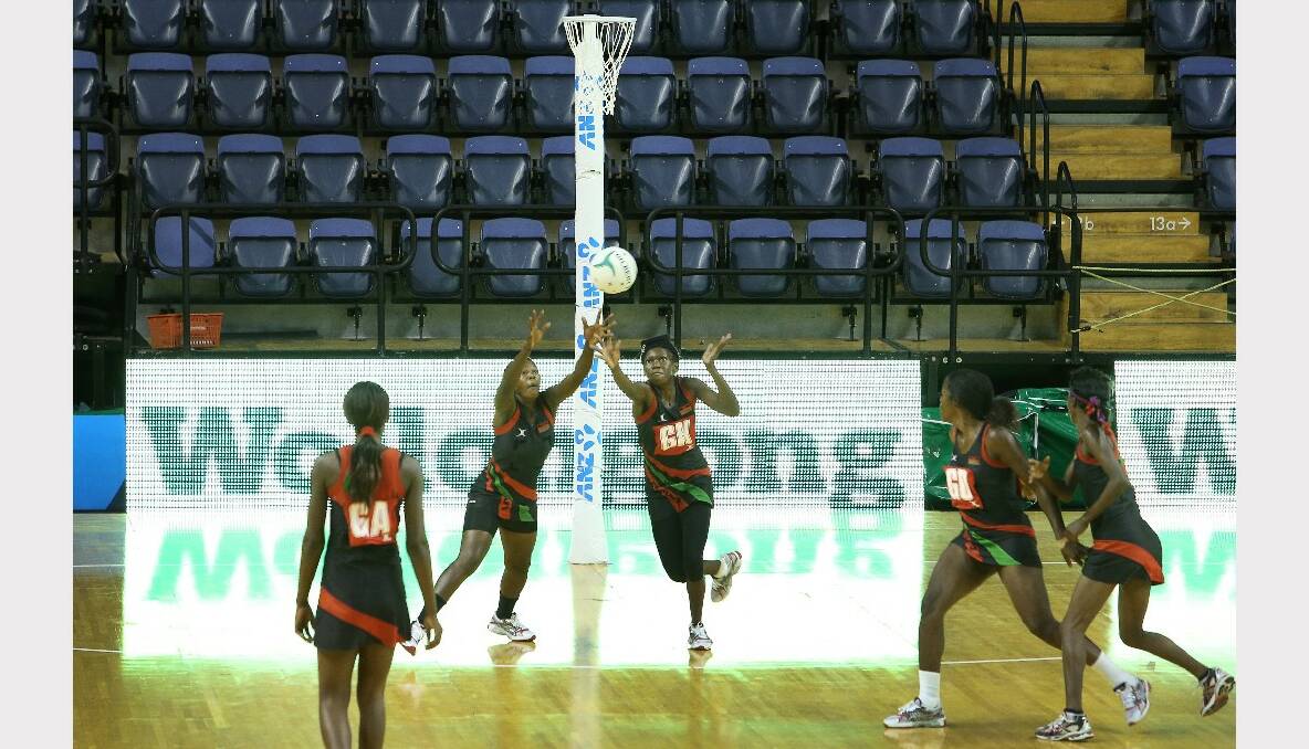 The Malawi team training at the WIN Entertainment Centre.  