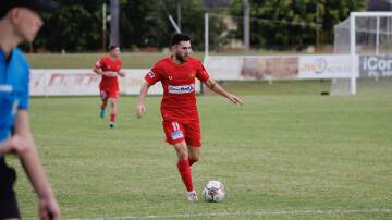 Wollongong United player Nav Darjani delivered a crucial second half goal for his side against Port Kembla on Sunday at Wetherall Park. Picture by Anna Warr