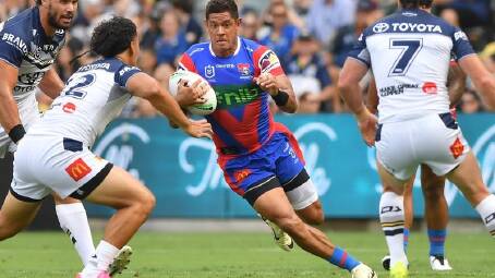 In-form veteran Dane Gagai (centre) has signed a two-year extension with the Knights. (Scott Radford-Chisholm/AAP PHOTOS)